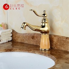 LYTOR contemporary Solid Brass Gold Marble pull-out spout head Bathroom Hot and Cold Kitchen Sink Mixer Tap Bathroom Basin Mixer Tap Bathroom Sink Faucet - B07FKM2VK9